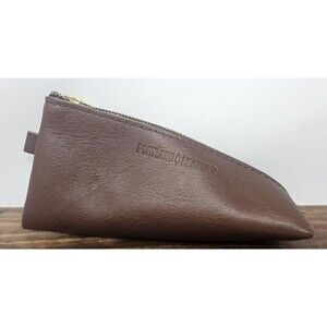 Portland Leather Goods Alpine Pouch Zippered Pouch Brown Makeup Bag NEW